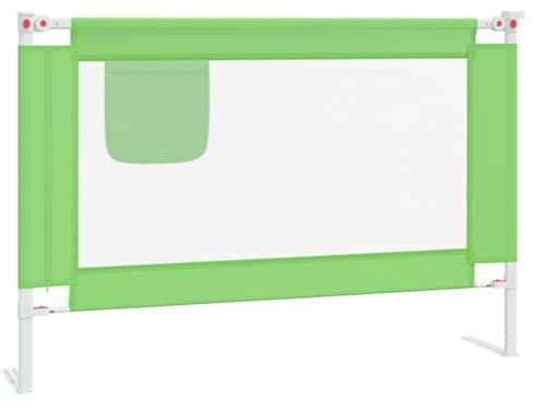 vidaXL Kleinkind Bettschutzgitter Bettgitter Kinderbettgitter Babybettgitter Gitter Kinderbett Babybett Rausfallschutz Grün 100x25cm Stoff