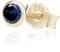 NKlaus Einzel 4,0mm 585 Gelb Gold 14 Karat Ohrstecker Kristall Zirkonia Dunkelblau Butterfly Verschluss Damen Mädchen 11034