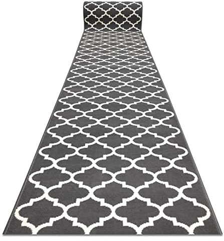 Läufer BCF MORAD Trelis Marokkanisches Spalier anthrazit / creme 90x400 cm