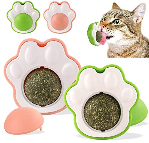 Havenfly Herbe à Chat Boule Jouet Chat Interieur, Boule Herbe a Chat Boule d'herbe à Chat, Jouets Catnip Comestibles pour Chats