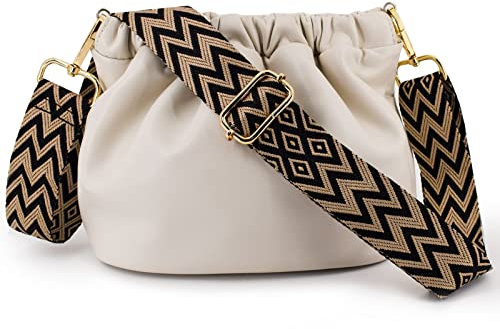 Ersatz-Geldbörsenriemen, Schulterriemen, verstellbarer Crossbody-Gurt für Damen, breite Umhängetasche, Wellen-Goldbeschläge, width: 1.5''