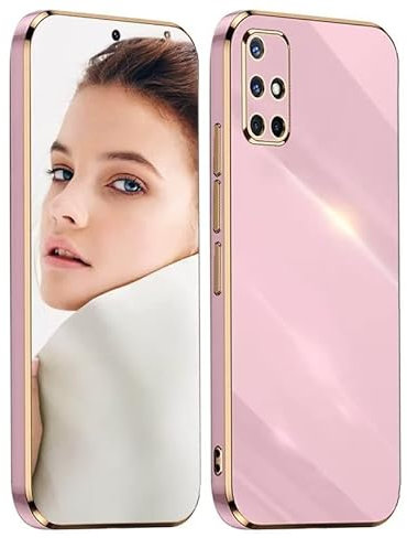 ATISIJIE Hülle für Samsung Galaxy A71 Handyhülle Original, Ultradünn Galvanisiertes Weiches Kieselgel Kratzfeste TPU Handyhülle, Einfaches Stilvoll Shiny Schutzhülle Cover Case Violett