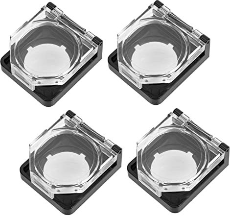 CIYODO 4pcs Button Guard Push Button Child Plug Covers Jackbox Emergency Stop Button Covers Doorbell Cover Box Duplex Wall Plate Stop Button Protector Flip-type Button Cover