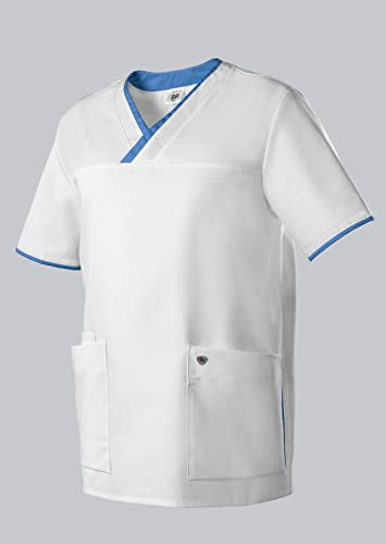 BP 1701-485-2106 Schlupfkasack Für Sie & Ihn, Moderne Passform, 50% Baumwolle/50% Polyester, Weiß/azurblau, Größe XLn