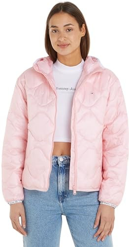 Tommy Jeans TJW Quilted Tape Hood Puffer EXT DW0DW17242 Vestes rembourrées, Rose (Ballet Pink), XL Femme