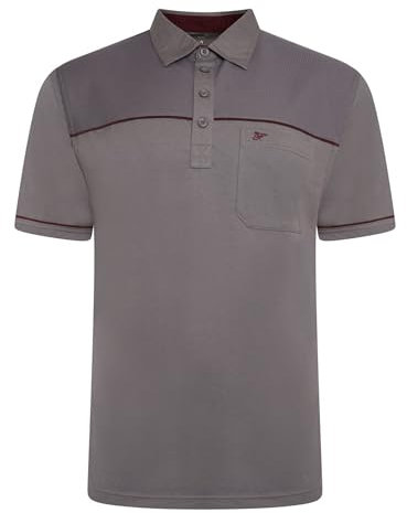Forge Mens Polo t-Shirt Plain Textured Polycotton Lightweight Causal Smart Polo tee for Men UK - Charcoal - 6XL