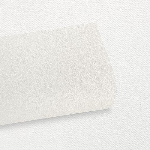 Bocguy Kunstleder Meterware, Premium Kunstleder Roll Leder Meterware, 40 X 140 cm, Weiss