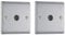 BG Electrical NBS60-01 Single Co-Axial Socket, Brushed Steel, 86mm x 86mm x 20mm (Pack of 2)
