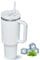 TUMBLERRY H2.0 Tumbler with Straw and Lid | 40oz-1200ml Stainless Steel Vacuum Insulated Cup with Handle | Travel Flask Car Coffee Mug for Hot and Cold Drinks (White)