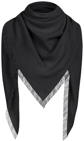MELLIEX Dreieckstuch Damen, Dünn Strickschal Warm Weich Dreieck Halstuch Schultertuch Frauen für Herbst und Winter, Schwarz