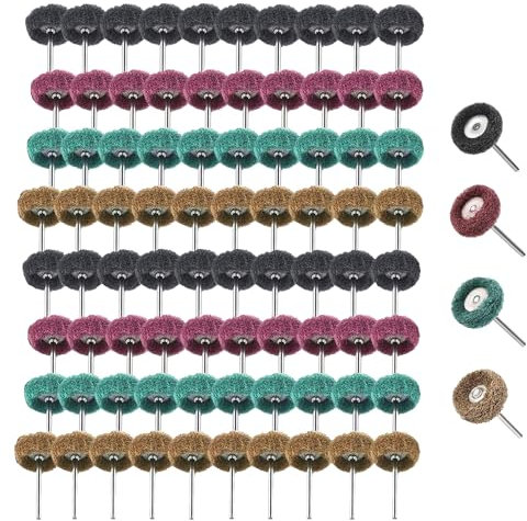 80 Stück 25mm Schleifscheibe-Polierschleifscheibe für Dremel – Metallschleifaufsatz mit 3mm Stiel-Rotationswerkzeug