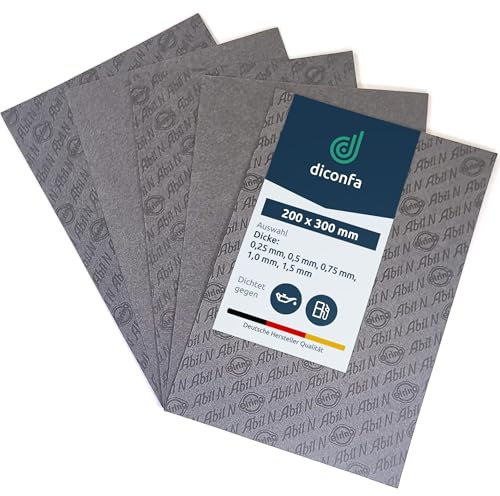 diconfa Abil N Papier d'étanchéité universel DIN A4 Épaisseur 0,25 mm à 1,5 mm Quantité 1 à 200 pièces // Choix : 200 x 300 x 1 mm – Matériau d'étanchéité universel pour voiture, moto, voiture