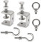 GOIYZTTR Morsetti a C in Acciaio Inossidabile, Set di 6 Pezzi, Morsetto C Regolabile Resistenti con Gancio in Acciaio Inox e Viti ad Anello Adatti per Carpenteria e Saldatura