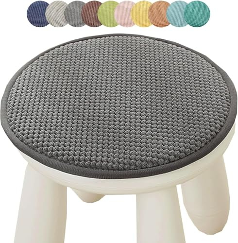 Miecoae Sitzkissen Rund, Weiche rutschfeste Sitzauflage, Stuhlkissen für Meisten Stühle, Rund Stuhlhocker, Kissen für Garten, Büro, Schule, Terrasse, Bistro(D7,Diameter 35cm)