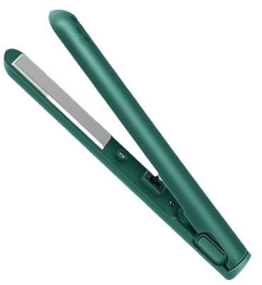 VUIUYOIES Plancha de pelo compacta, estilo sencillo, que permite pelo liso o rizado, miniplancha y rizador de pelo, verde