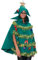 Yoisdtxc Weihnachtsbaum-Poncho-Kostüm, Lametta-Bommel, Schleife, Ornament, Kapuzenumhang, Weihnachtsbaum, Cosplay, Umhang (Grün, L)