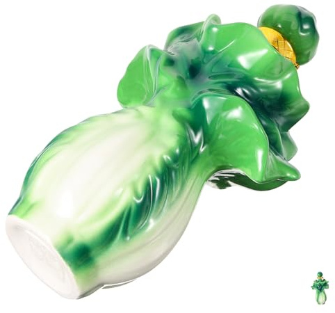 CIYODO Keramik Weinflasche in Form Eines Chinesischen Kohls 500g Grün Dekorative und Langlebige Flasche für Zuhause und Besondere Anlässe