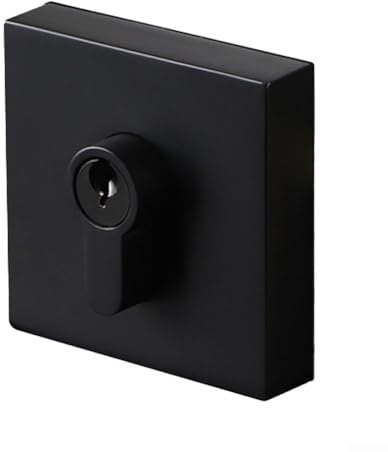 Zoegneer Single Cylinder Deadbolt Invisible Door Lock Zinc Alloy Invisible Exit Square Door Lock Bedroom Passage Auxiliary Lock Door (Square Black)