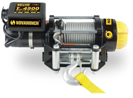 NovaWinch NVT4500i Elektrische Seilwinde Bootswinde 12V - 2043kg / 4500 lbs Motorwinde 2200W - Bootsanhänger, Offroad, Quad - 17m Stahlseil mit Haken