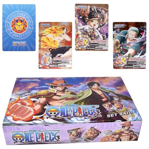 Onepiece Anime Trading Cards - 180PCS Luffy Cartoon Rare Cards, Collectible Game for Party & Family (36 Packs, 5 Cards/Pack)