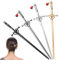Lusofie Haarnadel Schwert 4 Stück Schwertform Elegant Haarstäbchen Aus Metall Chinesische Haarnadel Haar Stäbchen Vintage Antike Haarstab Für Mädchen Damen Frauen Mit Langem Lockigem Haar