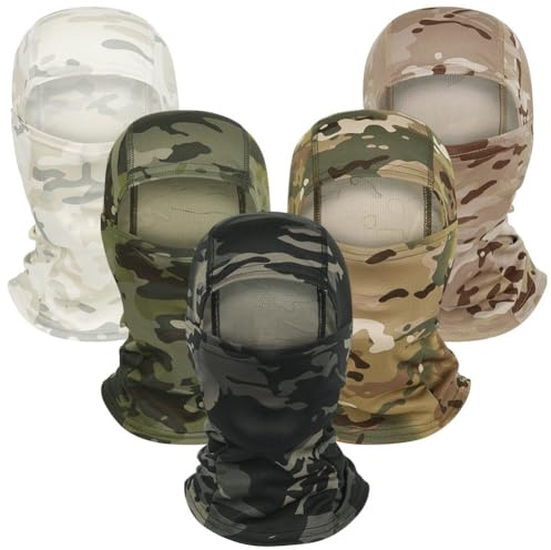 Besforta Sturmhaube, Ski-Gesichtsmaske, Winddicht, UV-Schutz, für Herren und Damen, 5 Stück