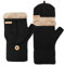 lifwimner Fingerlose Handschuhe Herren, Winter Touchscreen Handschuhe Thermo, Fleece Halbfinger Strickhandschuhe für Freizeit Sport Radfahren Eingabe (Schwarz)
