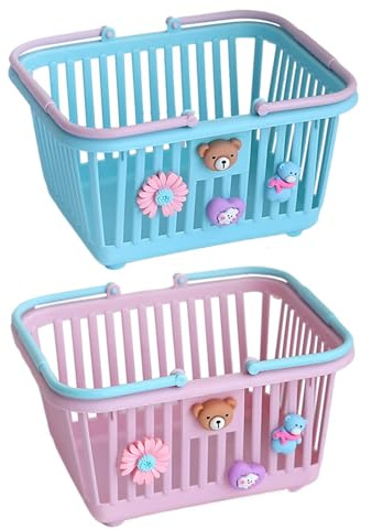 1/2 Pack Einkaufskorb Aufbewahrungskorb Für Spielzeug Aufbewahrungskörbe Für Die Küche Stellen Sie Sich Vor, Sie Spielen Eine Küche Wäschekörbe Klein Einkaufen Plastik Früchtekorb
