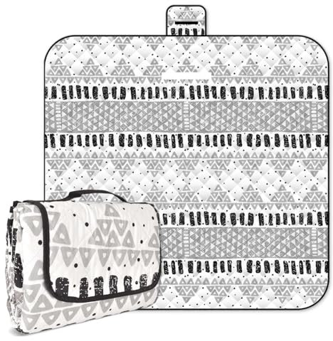 Wasserdichte Picknickdecke 200x200cm - XXL Stranddecke Sandfrei & Isoliert - Outdoor Campingdecke,Teppich Schwarz - Ideal für Strand, Park, Festival, Picknick & Camping - Einfach Faltbar & Waschbar
