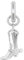 Amor Charm 925 Sterling Silber Damen Charms, 20 cm, Silber, Stiefel, Kommt in Schmuck Geschenk Box, 2039969