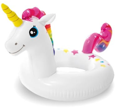 Bouée Licorne Enfant 6-12 Ans,58cm Gonflable Inflateable pour Piscine,Bouée Gonflable de Tube,Anneau de Natation,Radeau Gonflable pour Garçons et Filles Les Fêtes D'été sur La Plage et La Piscin