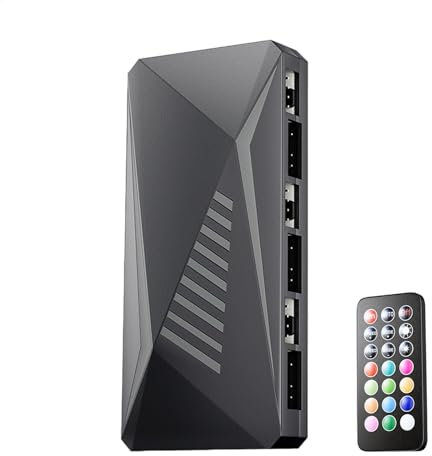 Hub de ventilador RGB con base magnética para casa, dormitorio, apartamento