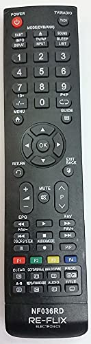 Re-Flix Ersatzfernbedienung NF036RD passend für Funai TV LED32-H9000M