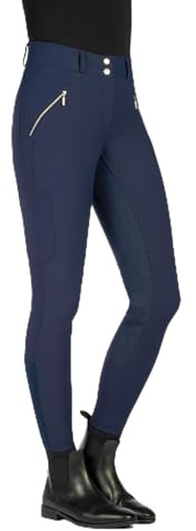 HKM Damen Lia High Waist Alos-Vollbesatz Reithose, Olivgrün, 40