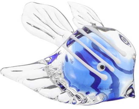 DONFAMDS Figuras De Peces De Vidrio: Escultura De Animal Marino Soplado A Mano, Adorno Costero Náutico, para Decorar El Centro De Mesa De La Oficina En Casa.