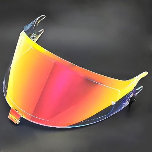 PUBIBD Motorradhelm Visier für Shark Spartan GT, Motorradhelm Linse Helm Brille Gläser Verspiegelt Helmvisier Getöntes Visier, Motorrad Windschutz Helmlinse,A Aurora Red