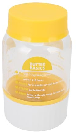 Oytrui Butter Maker Cup, Plastic Cream Separator with Built in Strainer and Recipe Guide, for Homemade Butter Kitchen Cooking Baking