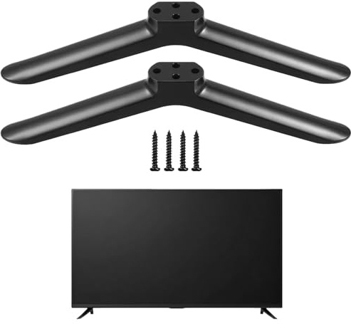 ALLGAYER 2PCS TV Legs,Universal TV Stand Legs,Sturdy Black ABS Plastic Feet with Non-Slip,Easy Installation with Included Screws,Black Table Top Stand,for 24 in to 55in Samsung LG Sharp TVs