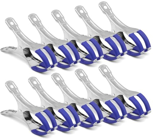 Ai-Yong Heng 10x Pool Klammern Metall Set – Windgeschützte Abdeckplane Clips für Winterabdeckplane & Sommerplane, Vielseitige Gartenklammern für Gewächshäuser & Planen | rutschfeste Metallclips