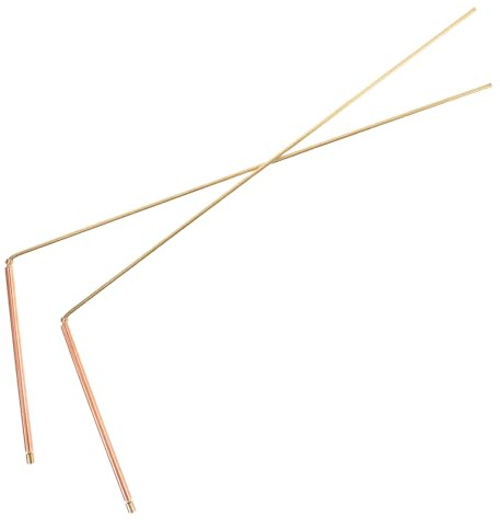 WRITWAA Lot de 2 Baguettes de Sourcier en Cuivre 99% Pur Bicolore, Tiges de Détection de Métaux Précises pour Chasse aux Fantômes et Divination, Équipement Portable pour Recherche