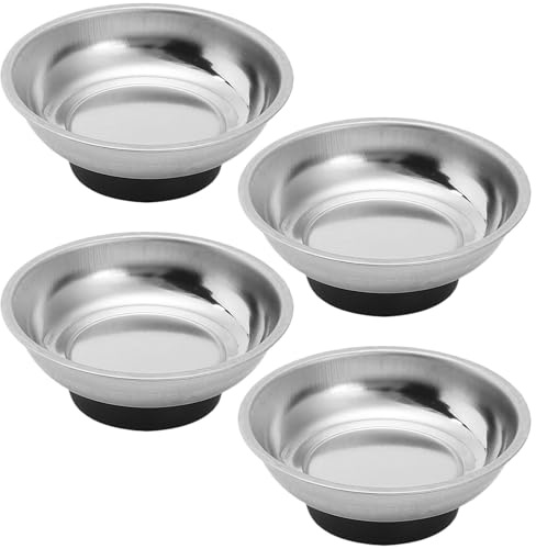 Zuuyye Magnetschalen Set 4 Stücke - Magnetische Ablage, Werkstatteinrichtung, Magnetmatte & Regal - Ø 7.8cm, Hochleistungsmagnet für Werkzeug, Schrauben, Nägel