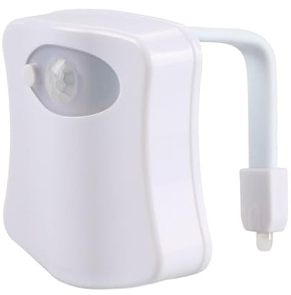 Lámpara de baño genérica con sensor de movimiento – Luz LED para inodoro – Luz inteligente de cambio impermeable y recargable para cuarto de baño, fácil instalación
