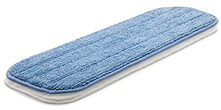 E-Cloth Damp & Dusting Mop Head Twin Pack, Microfibre Mop Head Replacement for Floor Cleaning, Great for Hardwood, Laminate, Tile and Stone Flooring, Washable and Reusable, Blue & White