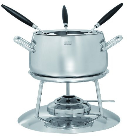 KUHN RIKON 32049 Fondue Fleischfondue Set Flame mit 6 Gabeln und Rechaud
