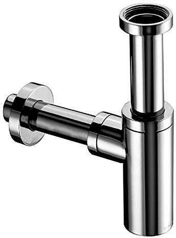 SCHELL 014290699 Geruchsverschluss / Siphon EDITION 11/4“, verchromt , Gehäuse und Rohre Messing poliert , Messingrosette mit Gleitring, Reinigungsöffnung mit O-Ring-Dichtung, Tauchrohr Kunststoff