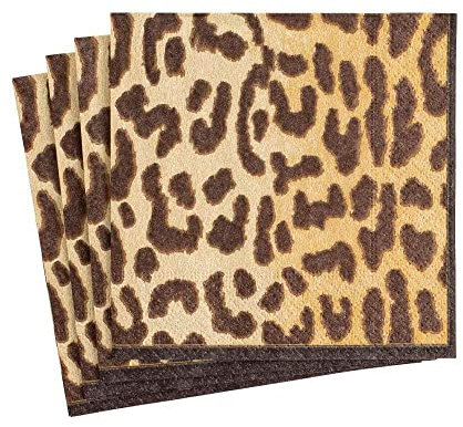 Caspari Servilletas de cóctel Entertaining Zanzibar, negro, paquete de 20