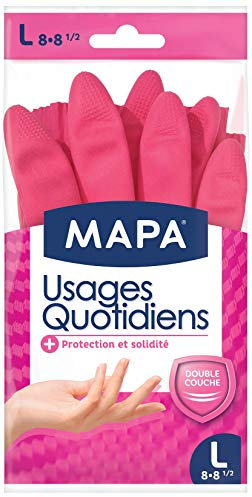 Mapa - 3 paires de Gants de Ménage Usages Quotidiens - Taille 8/L