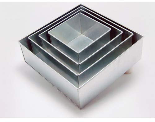EUROTINS 4 Tier Square Multilayer Birthday Wedding Anniversary Cake Tins