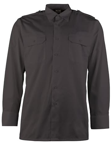 Mil-Tec Diensthemd 1/1 Arm T/C • Klassisches Uniformhemd für Behörden, Security & Vereine • Robustes Twill-Gewebe • Schultersystem mit abnehmbaren Klappen