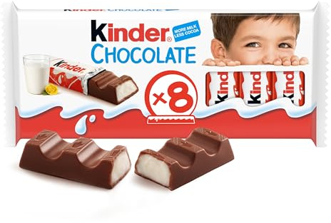 Kinder Milk Chocolate Small Bars with a Milky Filling, 8 x 12.5g